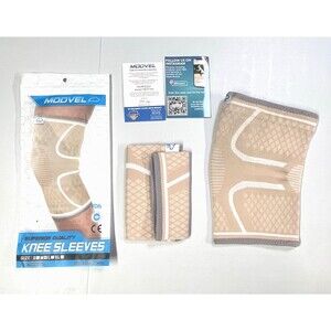 Modvel Knee Sleeve Brace Compression Support Pair 2 PCS (1 New) Size Medium Nude